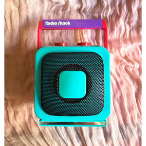 Vintage Radio Shack 12-457 AM/FM Cool Cube Radio Colorful 90s Retro Works